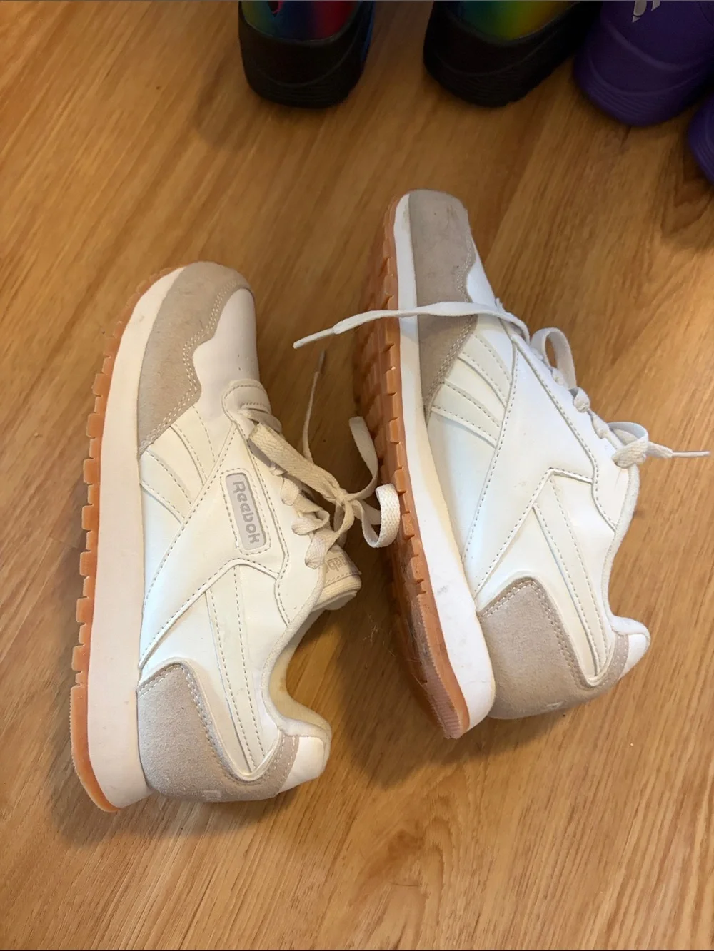 Women’s White Lace-Up Sneakers with Suede Trim